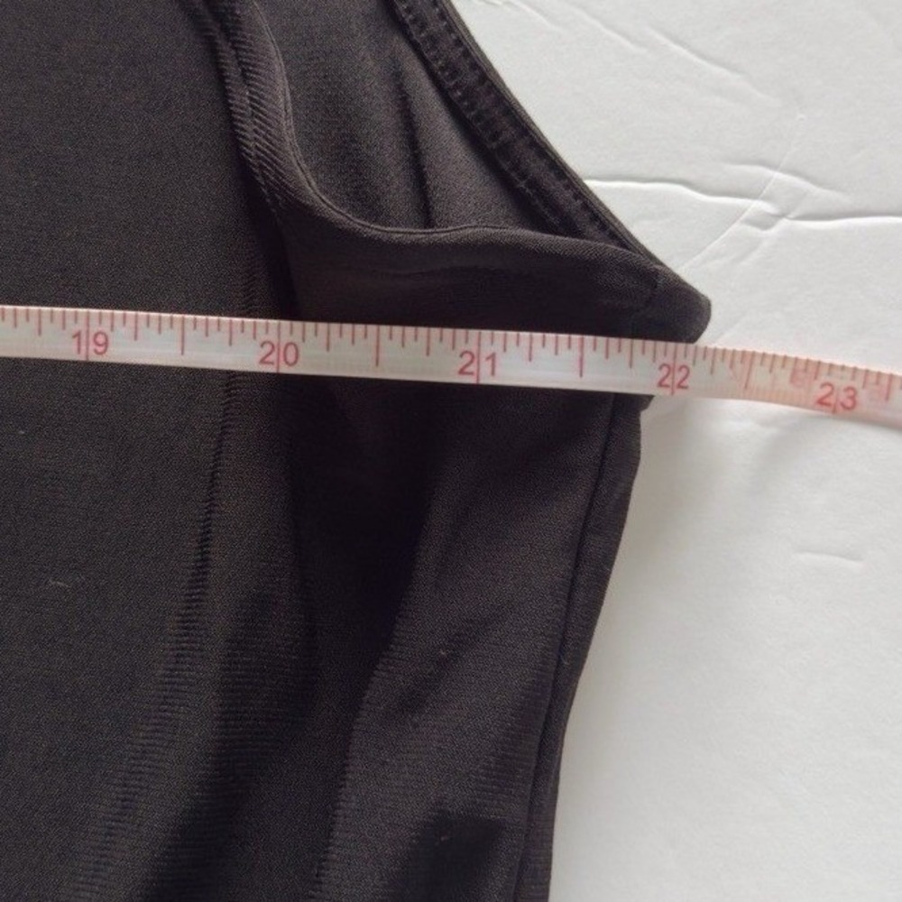 Calvin Klein Black Tunic Blouse Women XL Sheer Yoke Elastic Waist Sleeveless Top - Picture 6 of 8